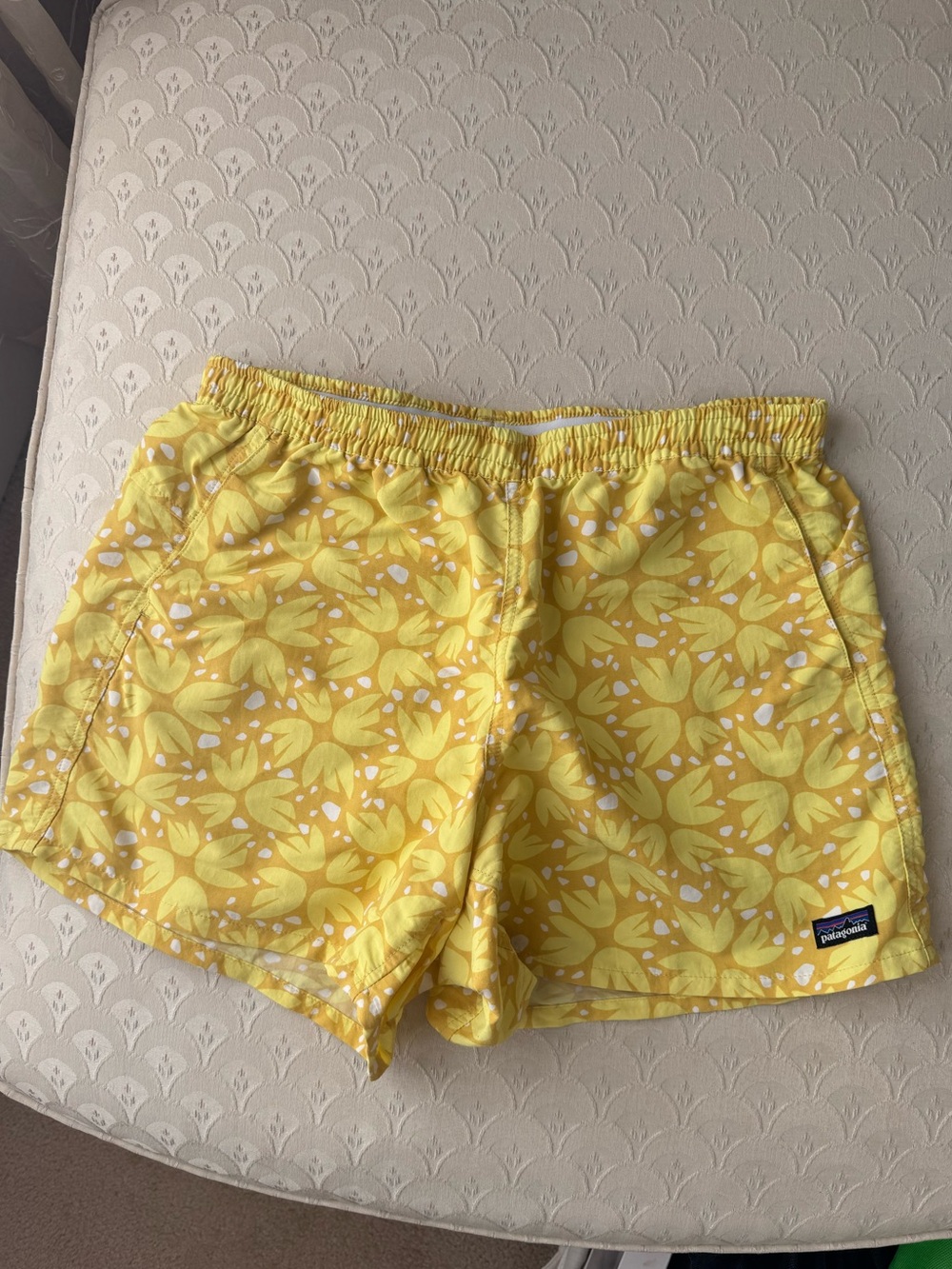 Patagonia Women's Bright Yellow Floral Elastic Waist Shorts